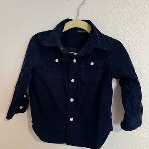 Janie and Jack, 12 to 18 months, blue corduroy button down shirt